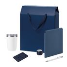 Подарочный набор Велком Пак Премиум (Welcome Pack Premium), синий (термокружка, колонка, ежедневник, ручка, ЗУ, коробка-пакет)