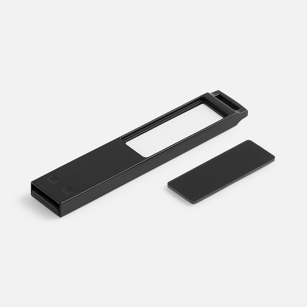 Флешка с подсветкой логотипа markBright Black