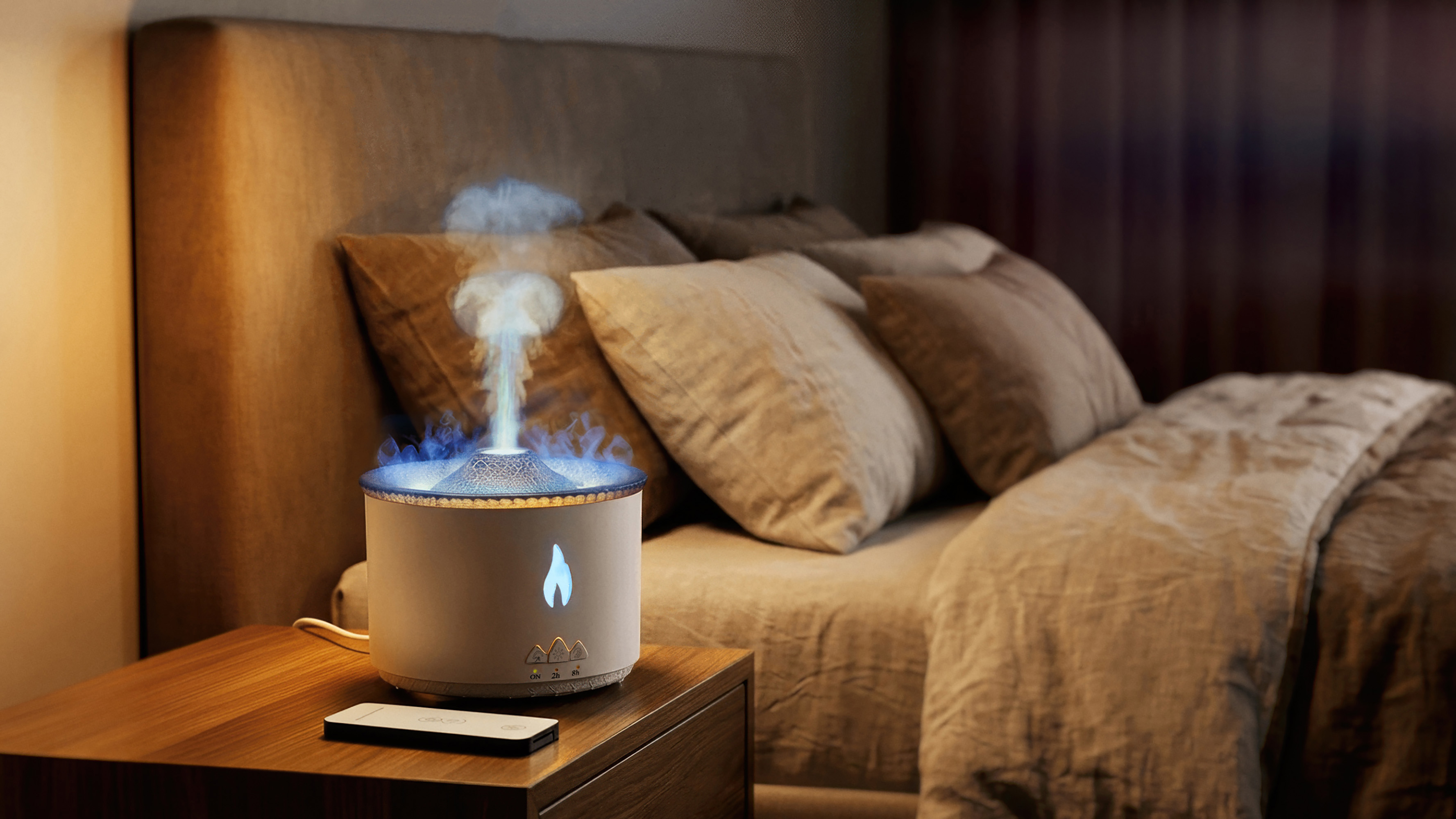 Увлажнитель воздуха "Smart Volcano"с пультом ДУ,  функцией ароматерапии и интерьерной подсветкой