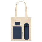 Подарочный набор Велком Пак (Welcome Pack), синий (бутылка, ежедневник, ручка, ЗУ, шоппер)